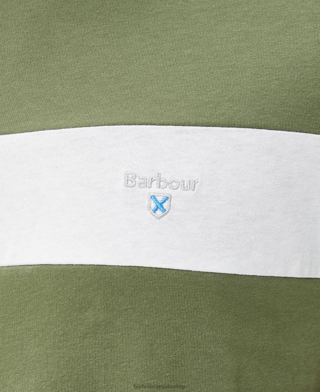 Barbour Clothing Men Classic White Steaford Panel T-Shirt 2BB2F788