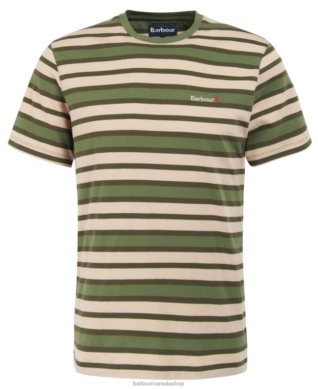 Barbour Clothing Men Faded Orange Crundale Stripe T-Shirt 2BB2F750