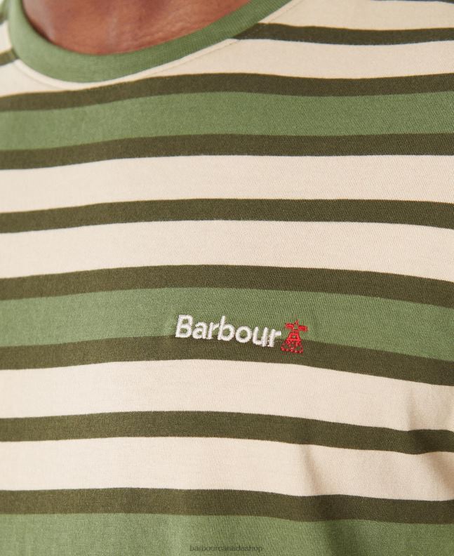 Barbour Clothing Men Faded Orange Crundale Stripe T-Shirt 2BB2F750