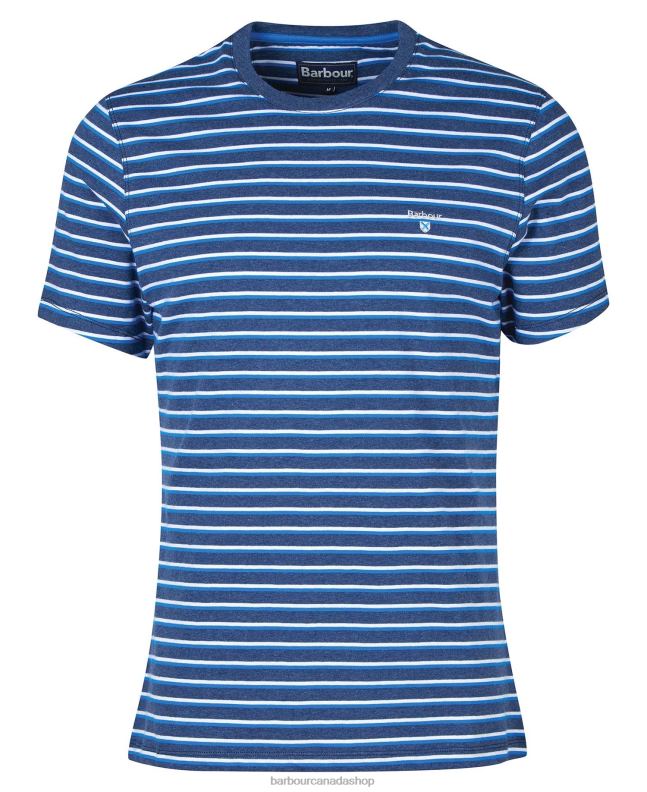 Barbour Clothing Men Grey Marl Ponte Striped T-Shirt 2BB2F889