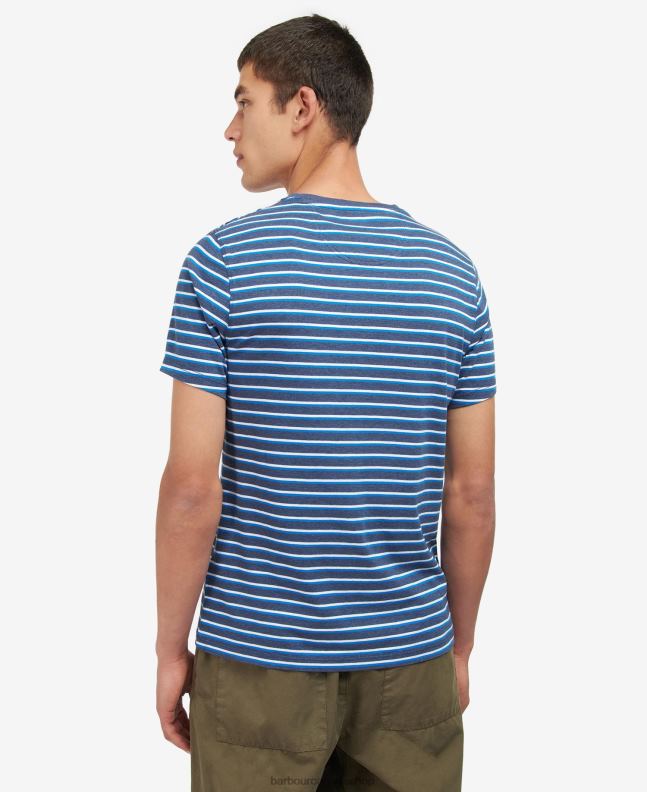 Barbour Clothing Men Grey Marl Ponte Striped T-Shirt 2BB2F889