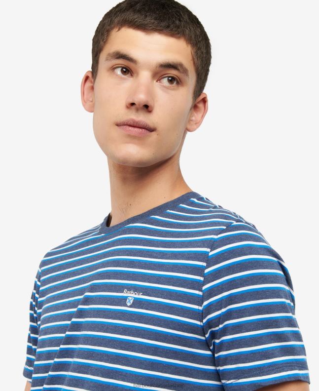 Barbour Clothing Men Grey Marl Ponte Striped T-Shirt 2BB2F889