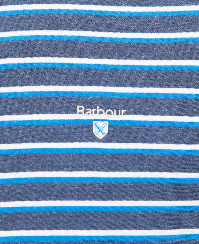 Barbour Clothing Men Grey Marl Ponte Striped T-Shirt 2BB2F889