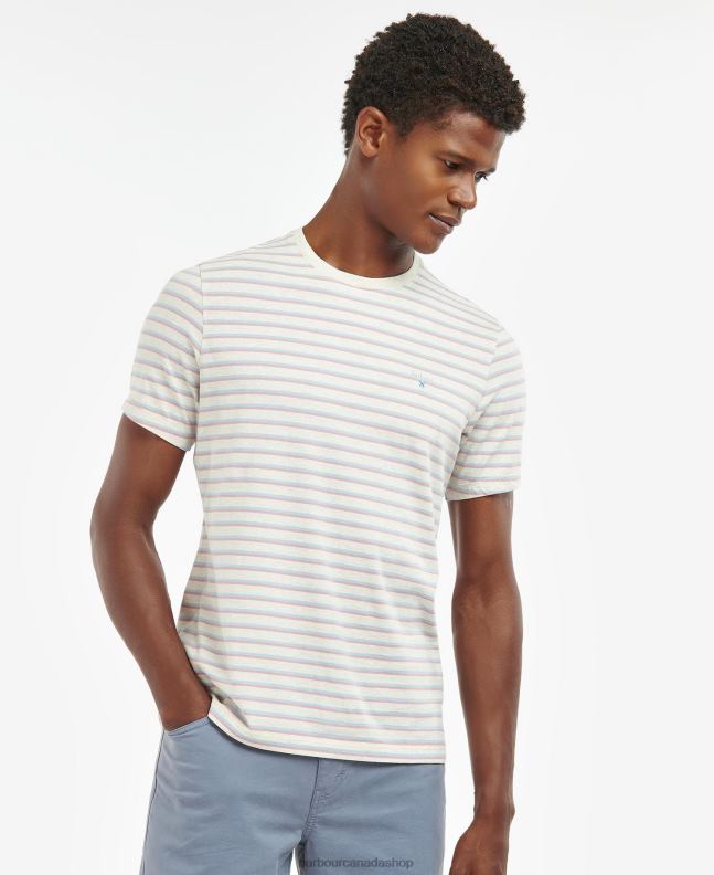 Barbour Clothing Men Grey Marl Ponte Striped T-Shirt 2BB2F939