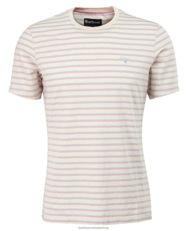 Barbour Clothing Men Grey Marl Ponte Striped T-Shirt 2BB2F939