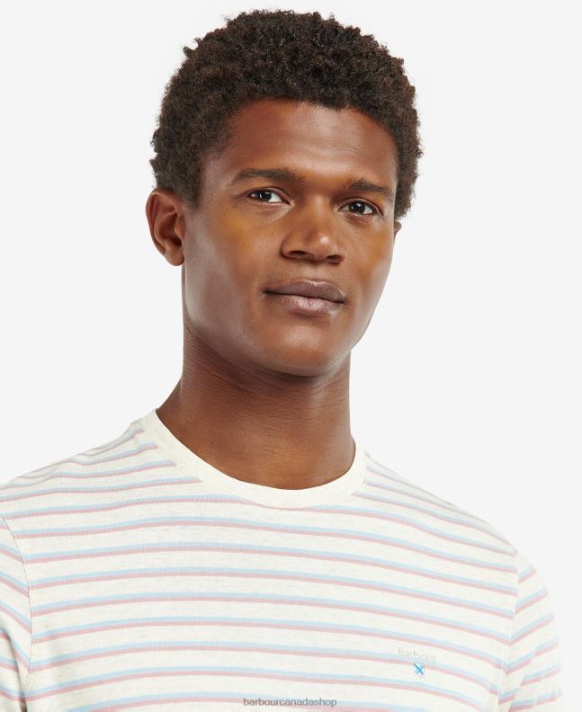Barbour Clothing Men Grey Marl Ponte Striped T-Shirt 2BB2F939