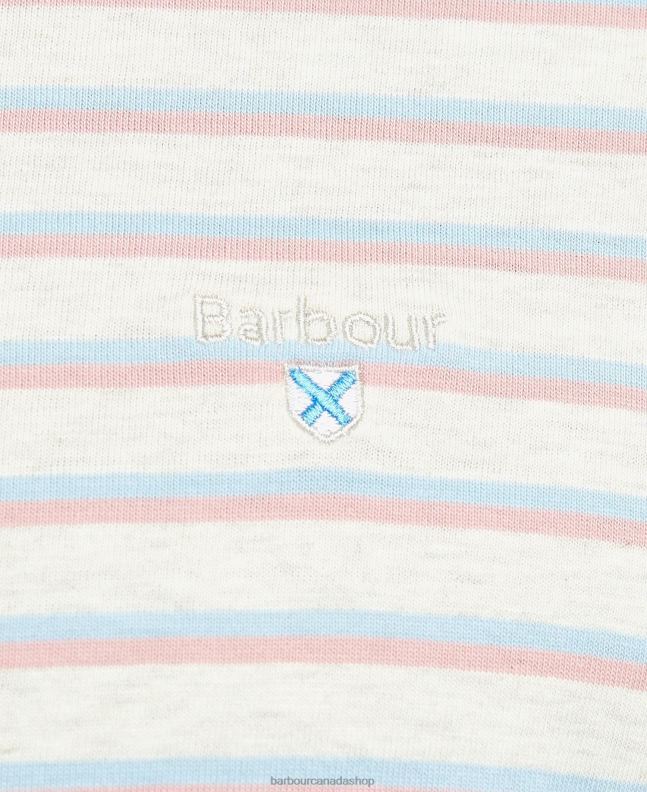 Barbour Clothing Men Grey Marl Ponte Striped T-Shirt 2BB2F939