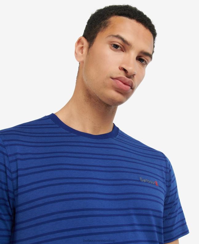 Barbour Clothing Men Inky Blue Stainton Striped T-Shirt 2BB2F853