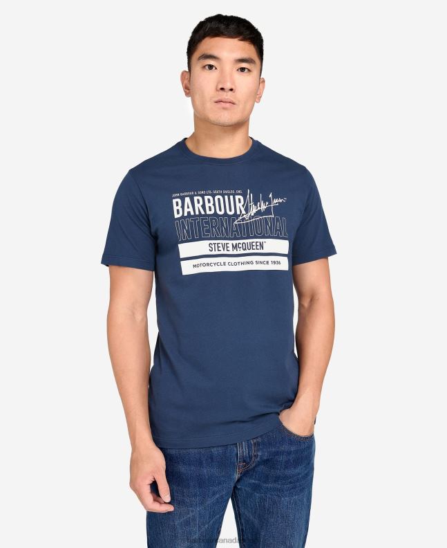 Barbour Clothing Men Insignia Blue Barry Graphic T-Shirt 2BB2F914