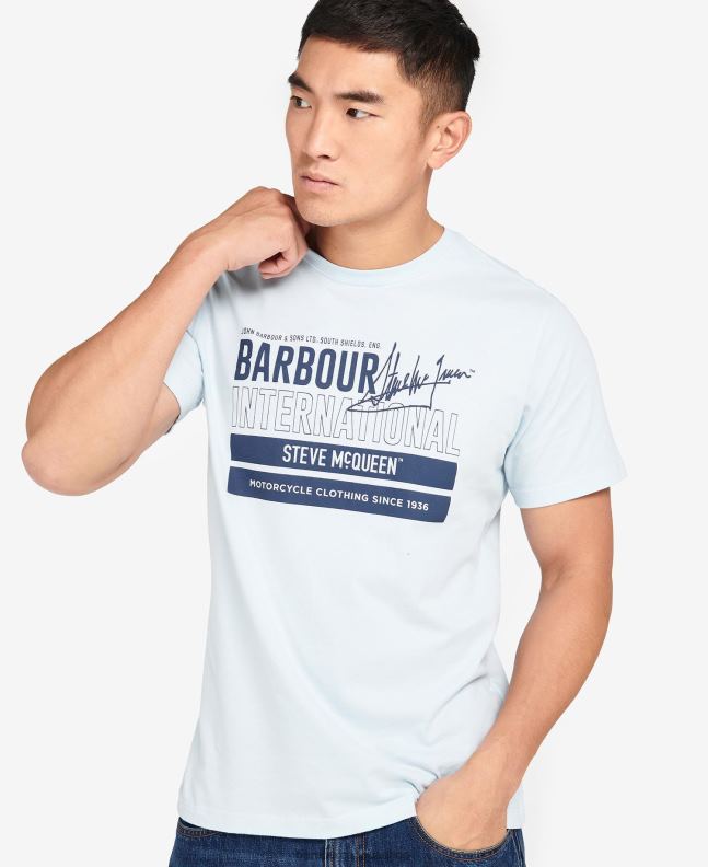 Barbour Clothing Men Insignia Blue Barry Graphic T-Shirt 2BB2F967