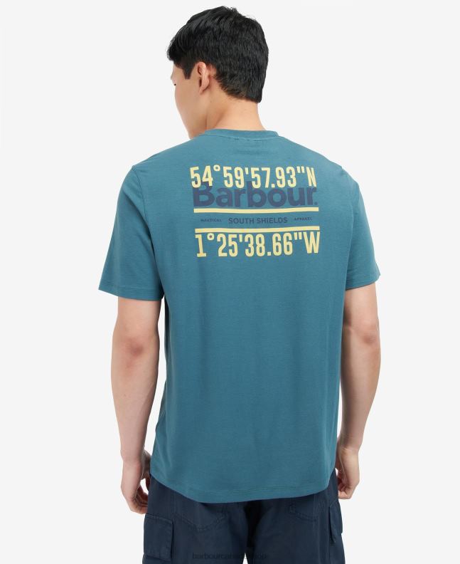 Barbour Clothing Men Mist Coordinates Logo T-Shirt 2BB2F843