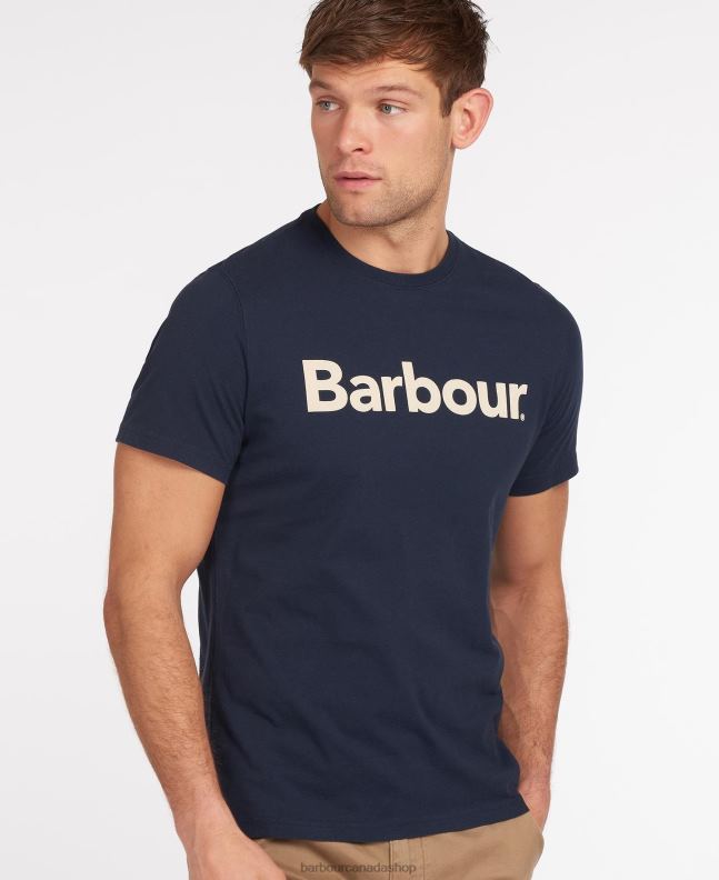 Barbour Clothing Men New Navy Logo T-Shirt 2BB2F768