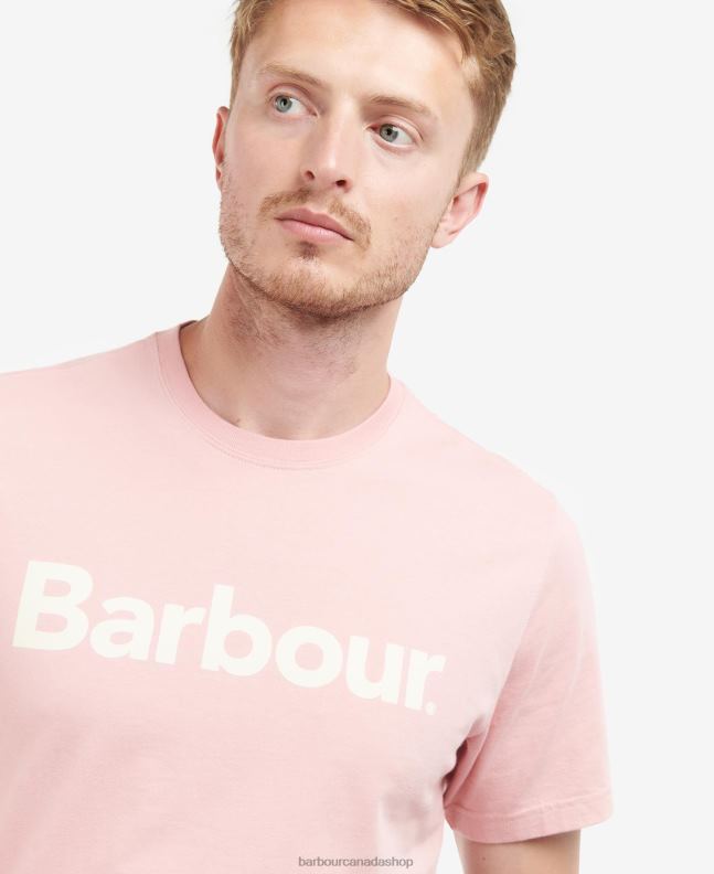 Barbour Clothing Men Pink Salt Logo T-Shirt 2BB2F836