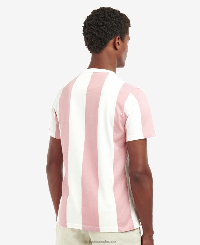 Barbour Clothing Men Pink Salt Osborne Striped T-Shirt 2BB2F806