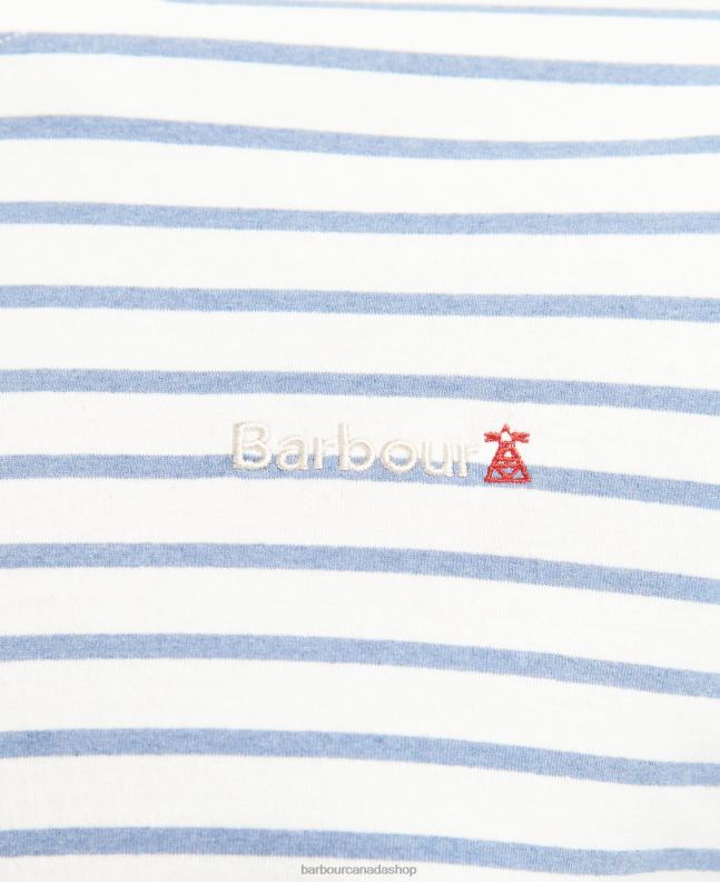 Barbour Clothing Men Powder Blue Dent Striped T-Shirt 2BB2F828