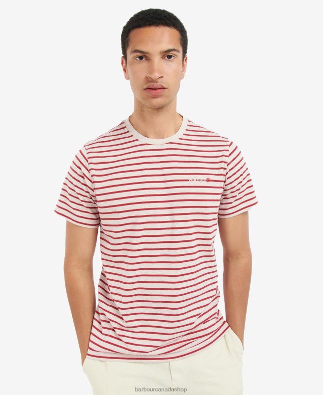 Barbour Clothing Men Powder Blue Dent Striped T-Shirt 2BB2F832