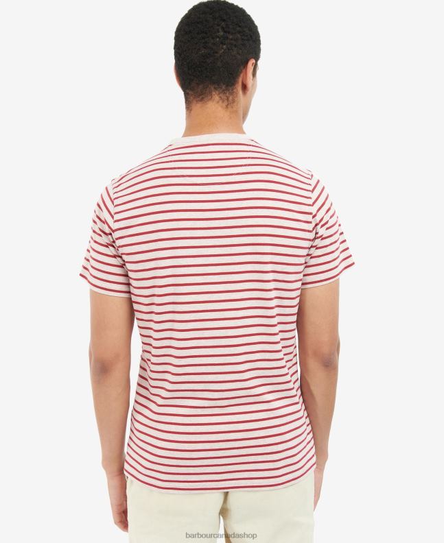 Barbour Clothing Men Powder Blue Dent Striped T-Shirt 2BB2F832