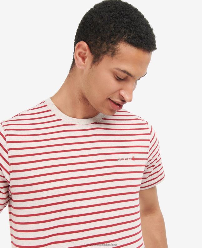 Barbour Clothing Men Powder Blue Dent Striped T-Shirt 2BB2F832