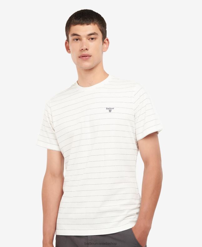 Barbour Clothing Men Whisper White Hobson Striped T-Shirt 2BB2F805
