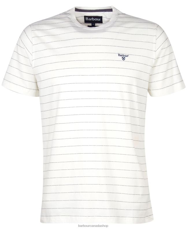 Barbour Clothing Men Whisper White Hobson Striped T-Shirt 2BB2F805
