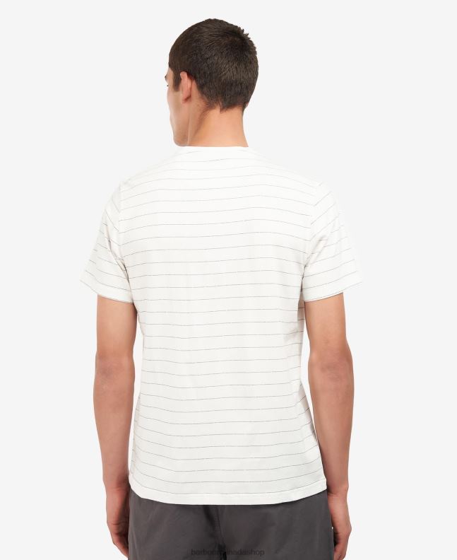 Barbour Clothing Men Whisper White Hobson Striped T-Shirt 2BB2F805