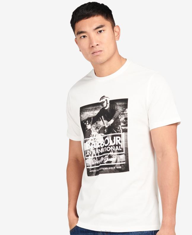 Barbour Clothing Men Whisper White Morris Graphic T-Shirt 2BB2F961