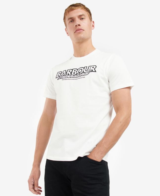 Barbour Clothing Men Whisper White Rowley Logo T-Shirt 2BB2F932