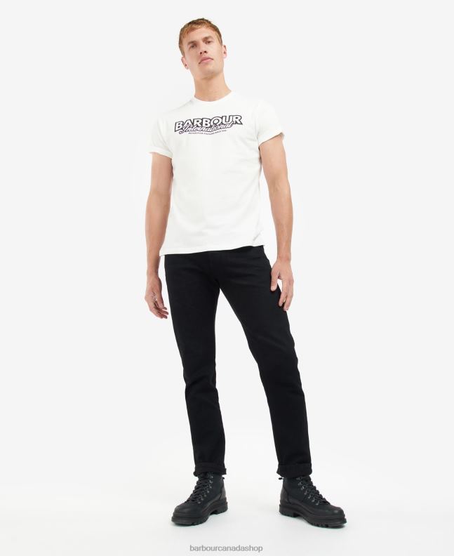 Barbour Clothing Men Whisper White Rowley Logo T-Shirt 2BB2F932