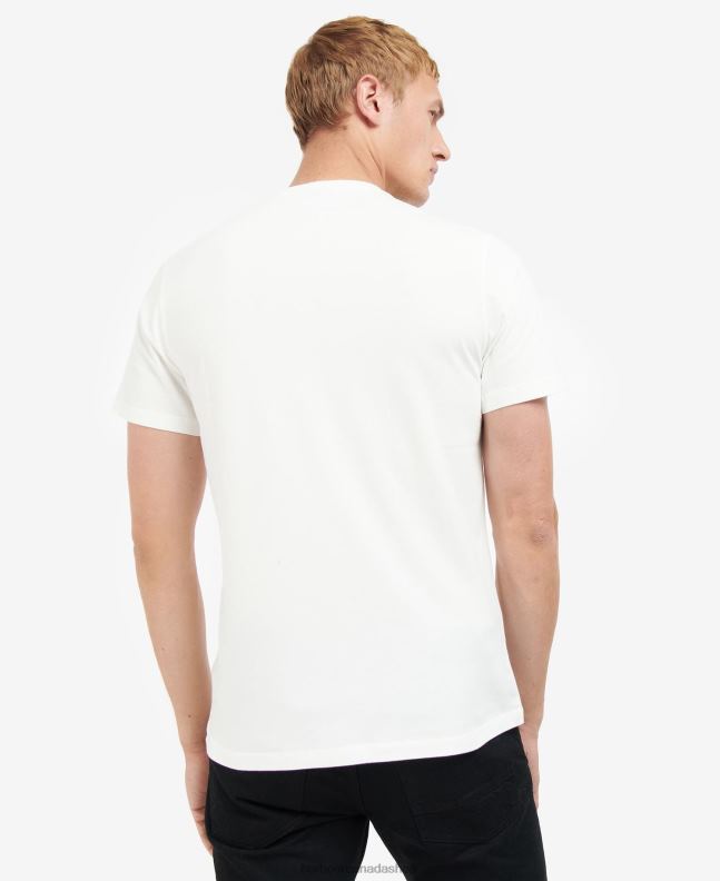 Barbour Clothing Men Whisper White Rowley Logo T-Shirt 2BB2F932