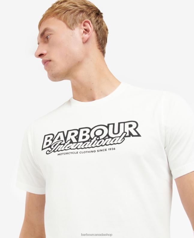 Barbour Clothing Men Whisper White Rowley Logo T-Shirt 2BB2F932