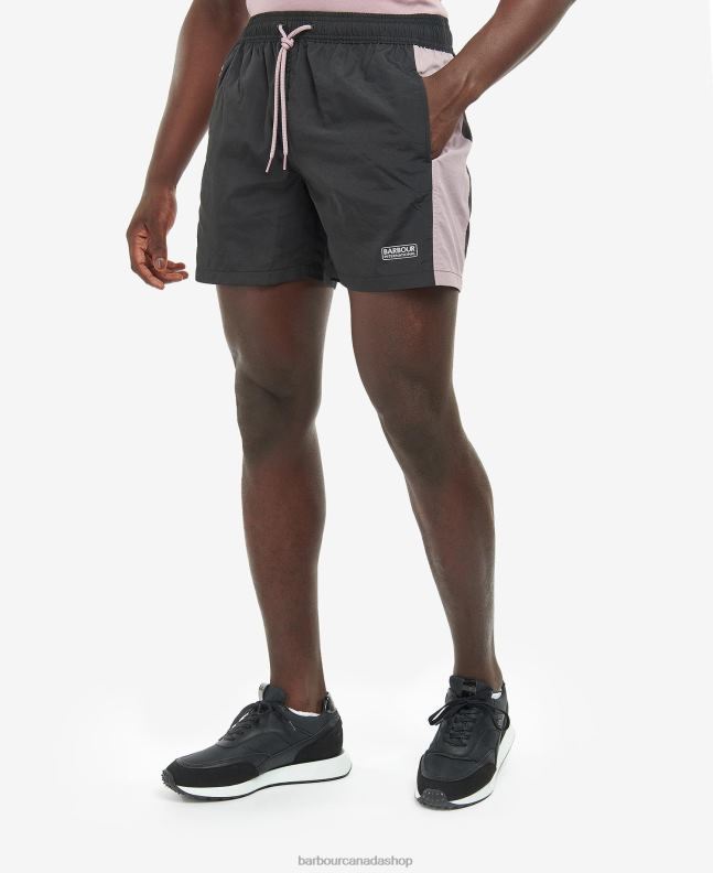 Barbour Clothing Men Black/Thistle Colour-Block Swim Shorts 2BB2F1220