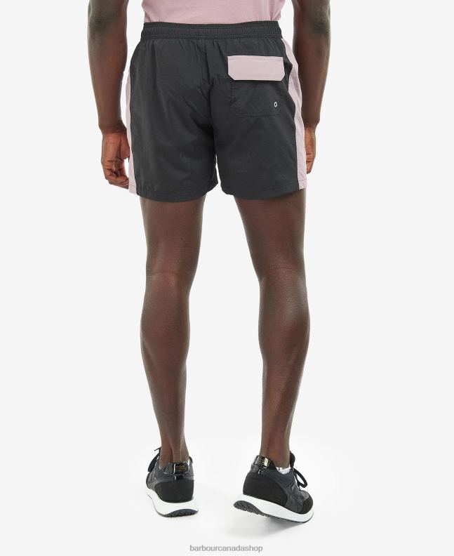 Barbour Clothing Men Black/Thistle Colour-Block Swim Shorts 2BB2F1220