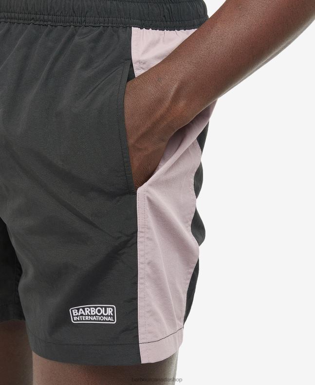 Barbour Clothing Men Black/Thistle Colour-Block Swim Shorts 2BB2F1220
