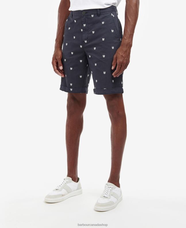 Barbour Clothing Men Classic Navy Embroidered Shorts 2BB2F1230