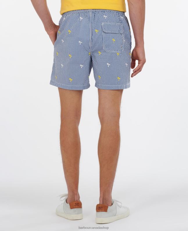 Barbour Clothing Men Navy Palm Stripe Swim Shorts 2BB2F1209