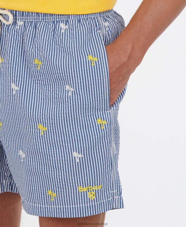 Barbour Clothing Men Navy Palm Stripe Swim Shorts 2BB2F1209