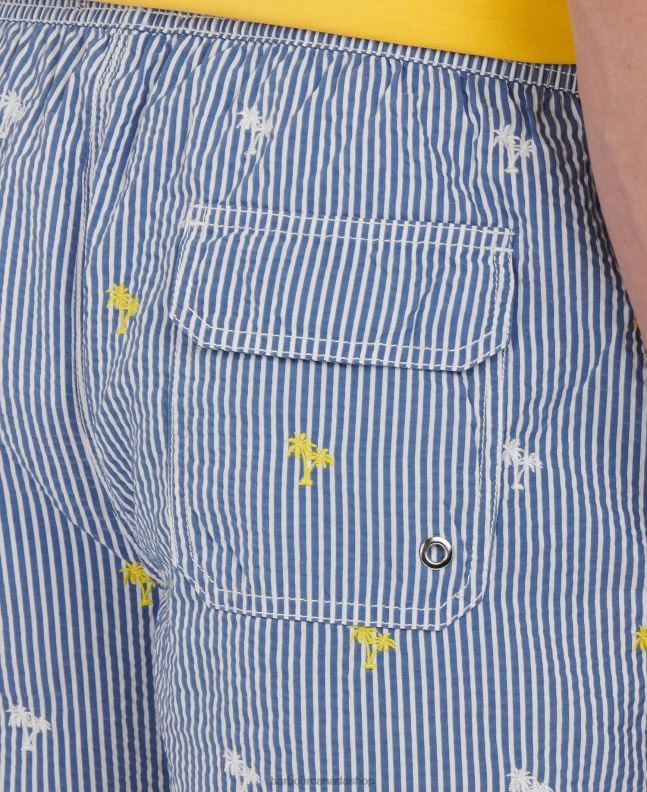 Barbour Clothing Men Navy Palm Stripe Swim Shorts 2BB2F1209