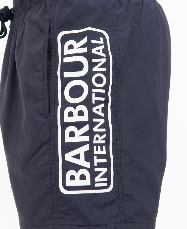 Barbour Clothing Men Night Sky Large Logo Swim Shorts 2BB2F1195