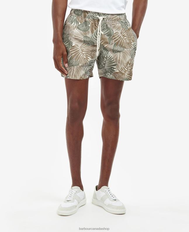 Barbour Clothing Men Olive Leaf Swim Shorts 2BB2F1206
