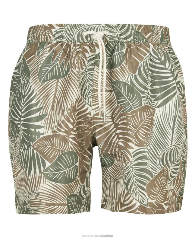 Barbour Clothing Men Olive Leaf Swim Shorts 2BB2F1206