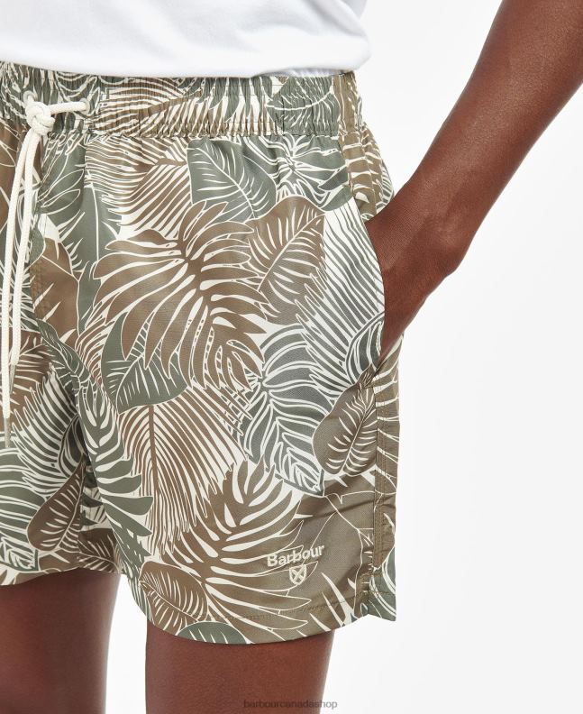 Barbour Clothing Men Olive Leaf Swim Shorts 2BB2F1206