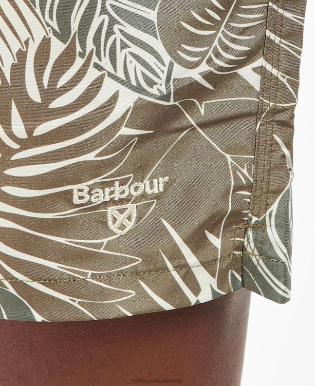 Barbour Clothing Men Olive Leaf Swim Shorts 2BB2F1206