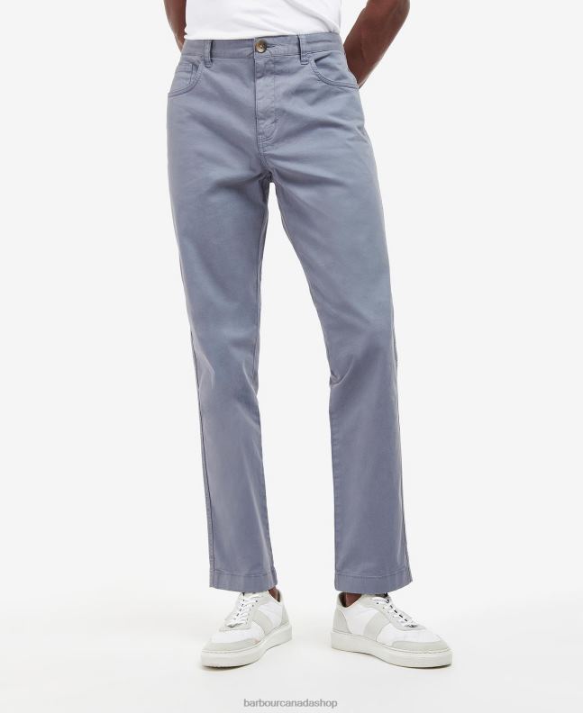 Barbour Clothing Men Washed Blue Overdyed Twill Trousers 2BB2F1204