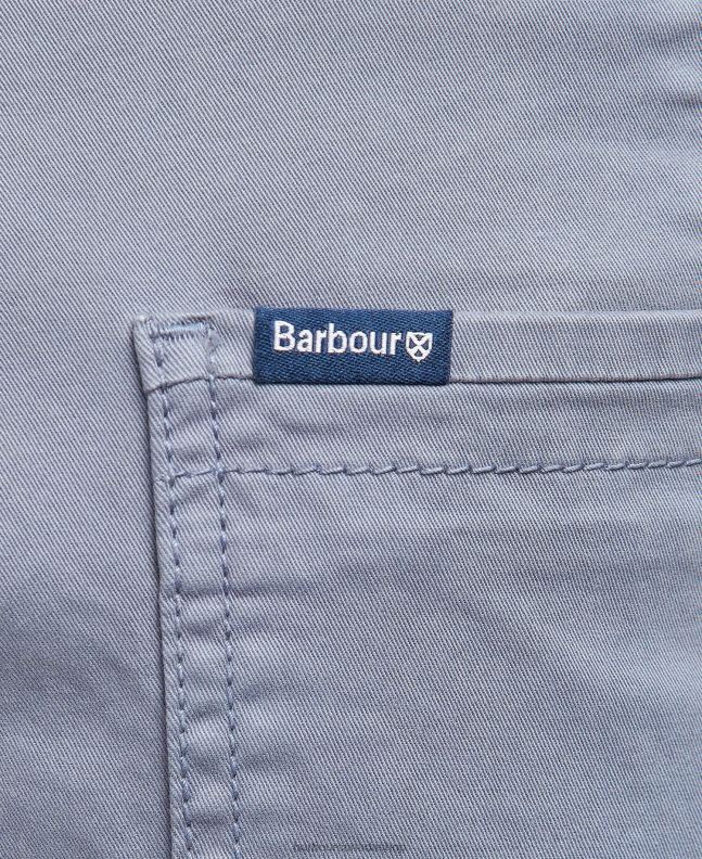 Barbour Clothing Men Washed Blue Overdyed Twill Trousers 2BB2F1204
