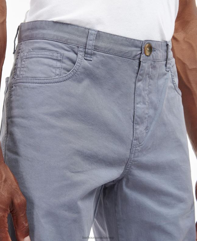 Barbour Clothing Men Washed Blue Overdyed Twill Trousers 2BB2F1204