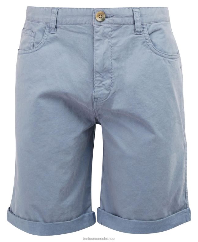 Barbour Clothing Men Washed Blue Twill Shorts 2BB2F1176