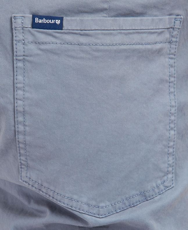 Barbour Clothing Men Washed Blue Twill Shorts 2BB2F1176