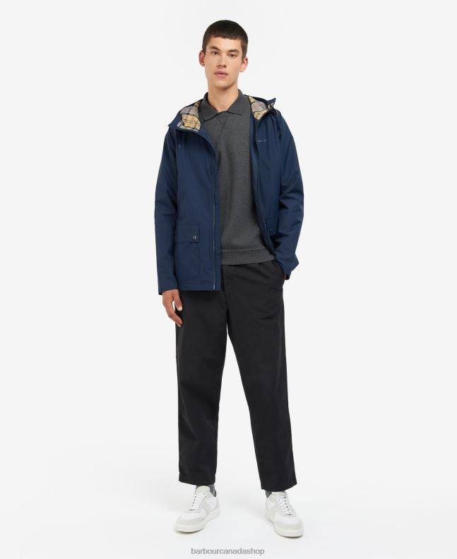 Barbour Clothing Men Navy/Dress Hooded Dormus Waterproof Jacket 2BB2F188