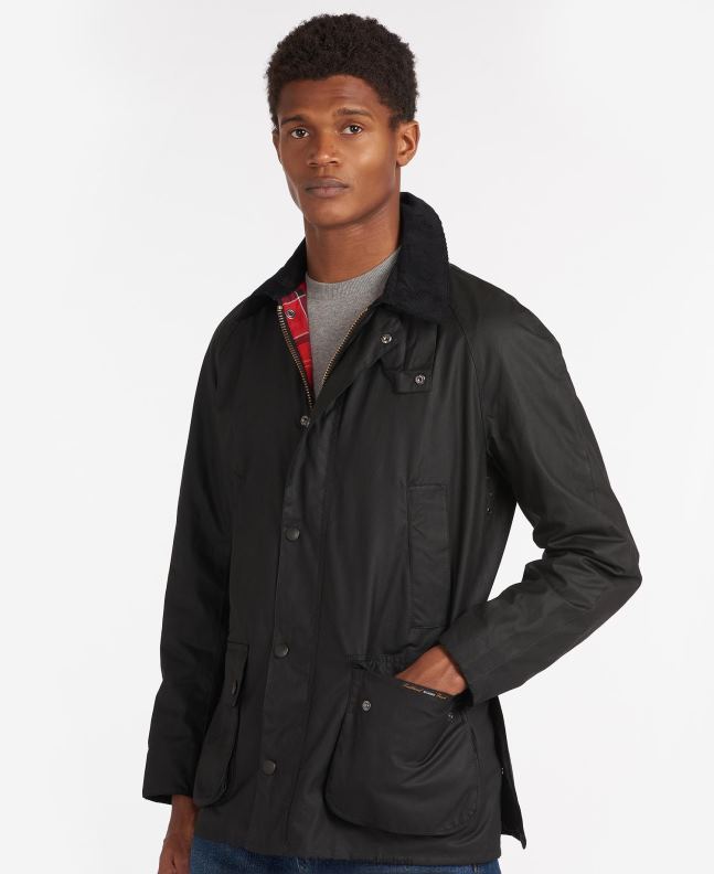 Barbour Clothing Men Black Ashby Wax Jacket 2BB2F8