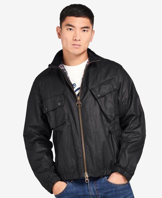 Barbour Clothing Men Classic Black Roslin Waxed Jacket 2BB2F63
